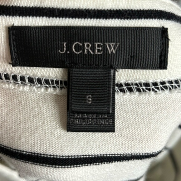 J. Crew Velvet Tie-front Top in White with Black Stripes - Picture 11 of 16